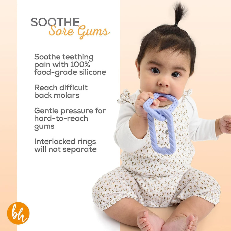 BooginHead 100% Food Grade Silicone Link Baby Teethers, Lavender Purple