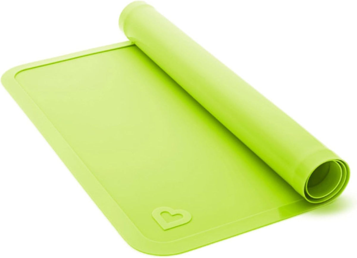 Munchkin Spotless Silicone Placemats for Kids, 2 Pack, Blue/Green