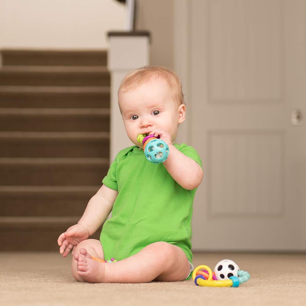 Sassy My First Rattles Newborn Gift Set with 3 Soft and Flexible Rattles