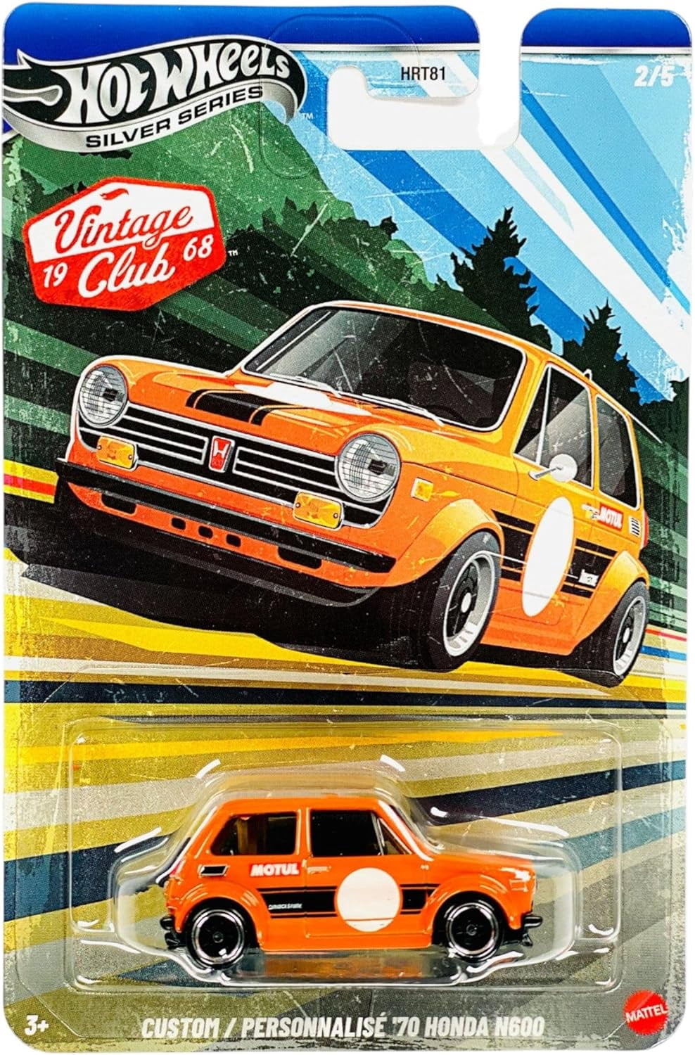 Hot Wheels Vintage Club '68 Silver Series Die-Cast Cars Set, 5-Pack, A