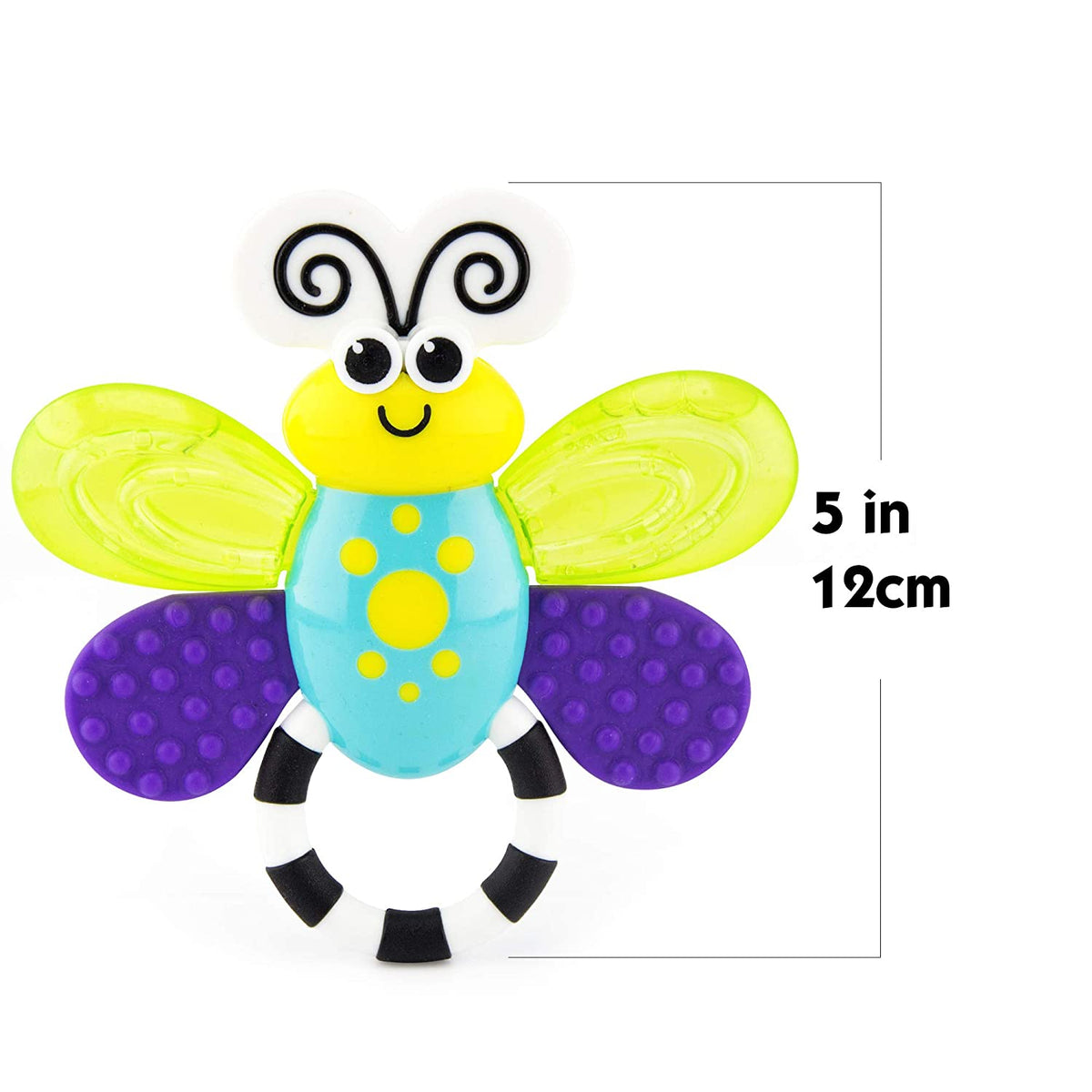 Sassy Flutterby Teether | Water-Filled Teether Soothes Gums | Variety of Textures Massage Gums