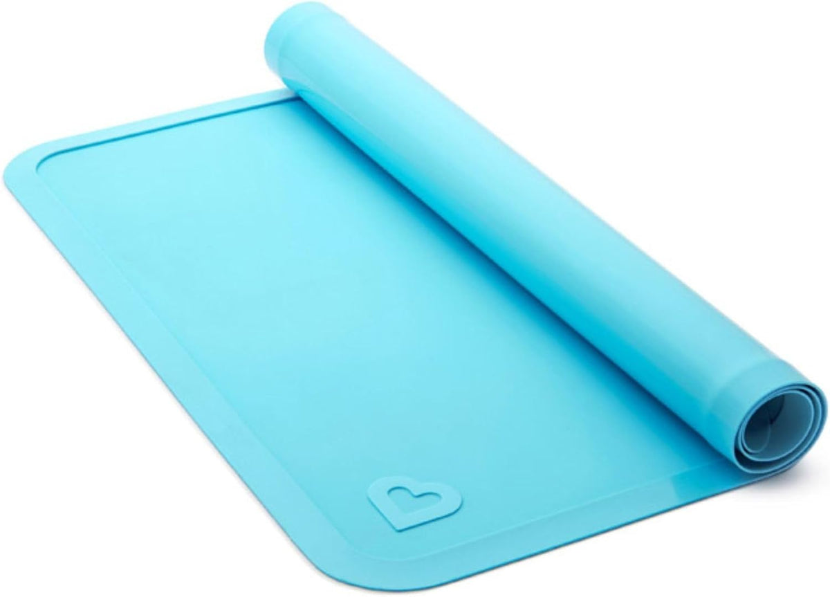 Munchkin Spotless Silicone Placemats for Kids, 2 Pack, Blue/Green