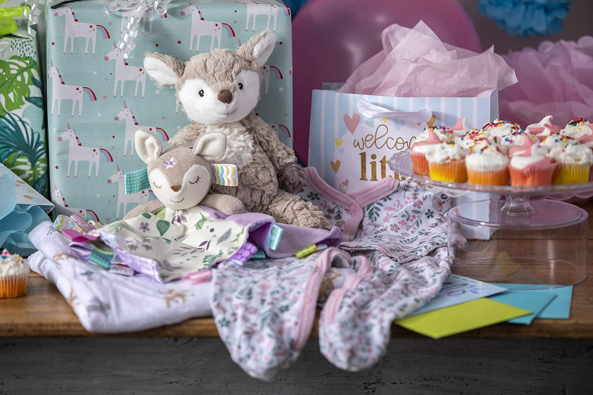 Mary Meyer Taggies Soothing Sensory Stuffed Animal Security Blanket, Flora Fawn, 13 x 13-Inches