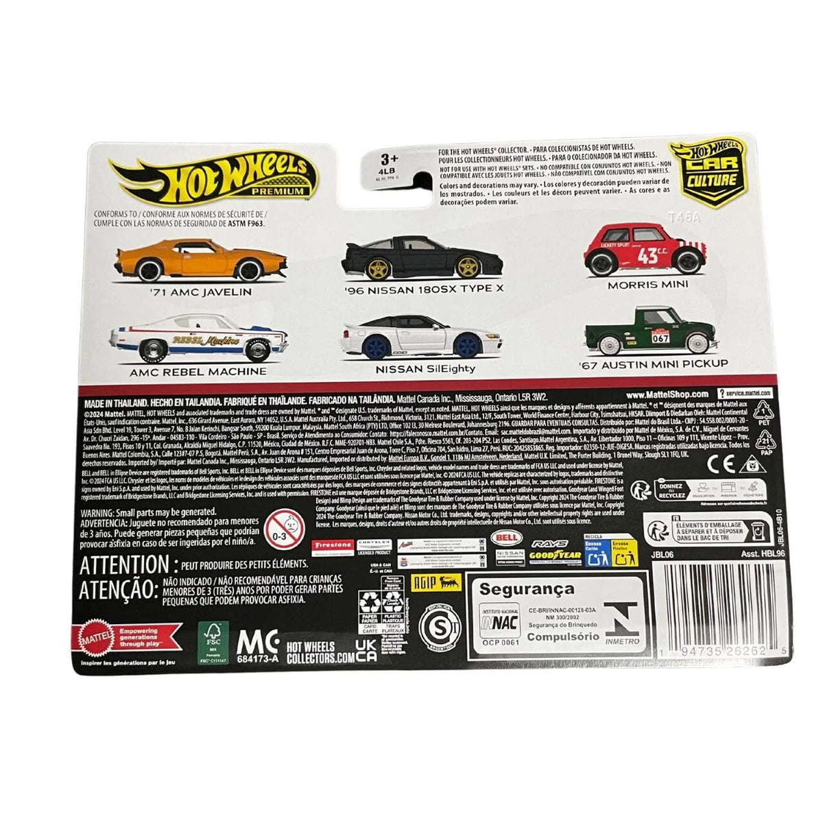 Hot Wheels Premium Car Culture 2 Pack 1:64 Scale, AMC Javelin and AMC Rebel Machine, Real Riders Tires Metal/Metal Chassis Collectors - view 4