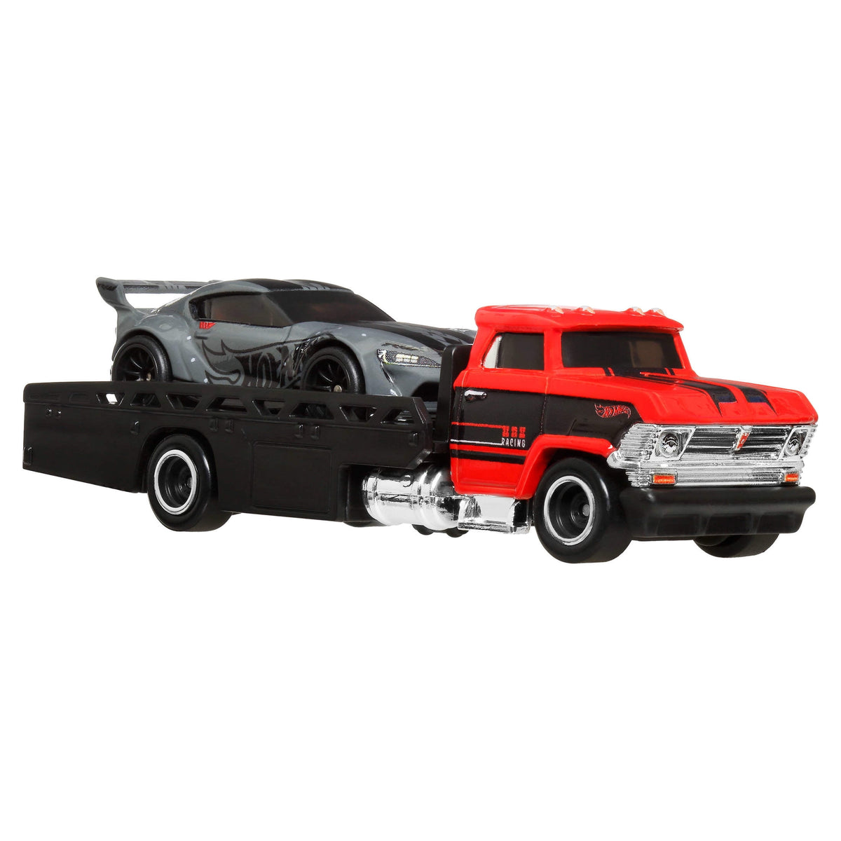 Hot Wheels Premium Collector Display Set, Horizon Hauler: 2020 Toyota GR Supra, Custom Datsun 240Z, Porsche 934.5 (3 Cars & 1 Transporter)