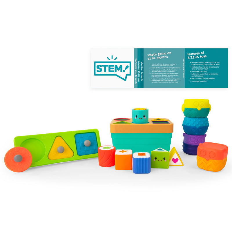 Sassy 16 Piece Stem Baby Box Gift set, 8+ Months