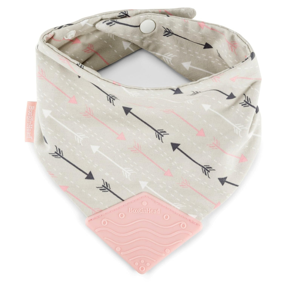 BooginHead Cotton Baby Drool Bibs, Teething Bib and Pacifier Holder Bib, Pink Arrows