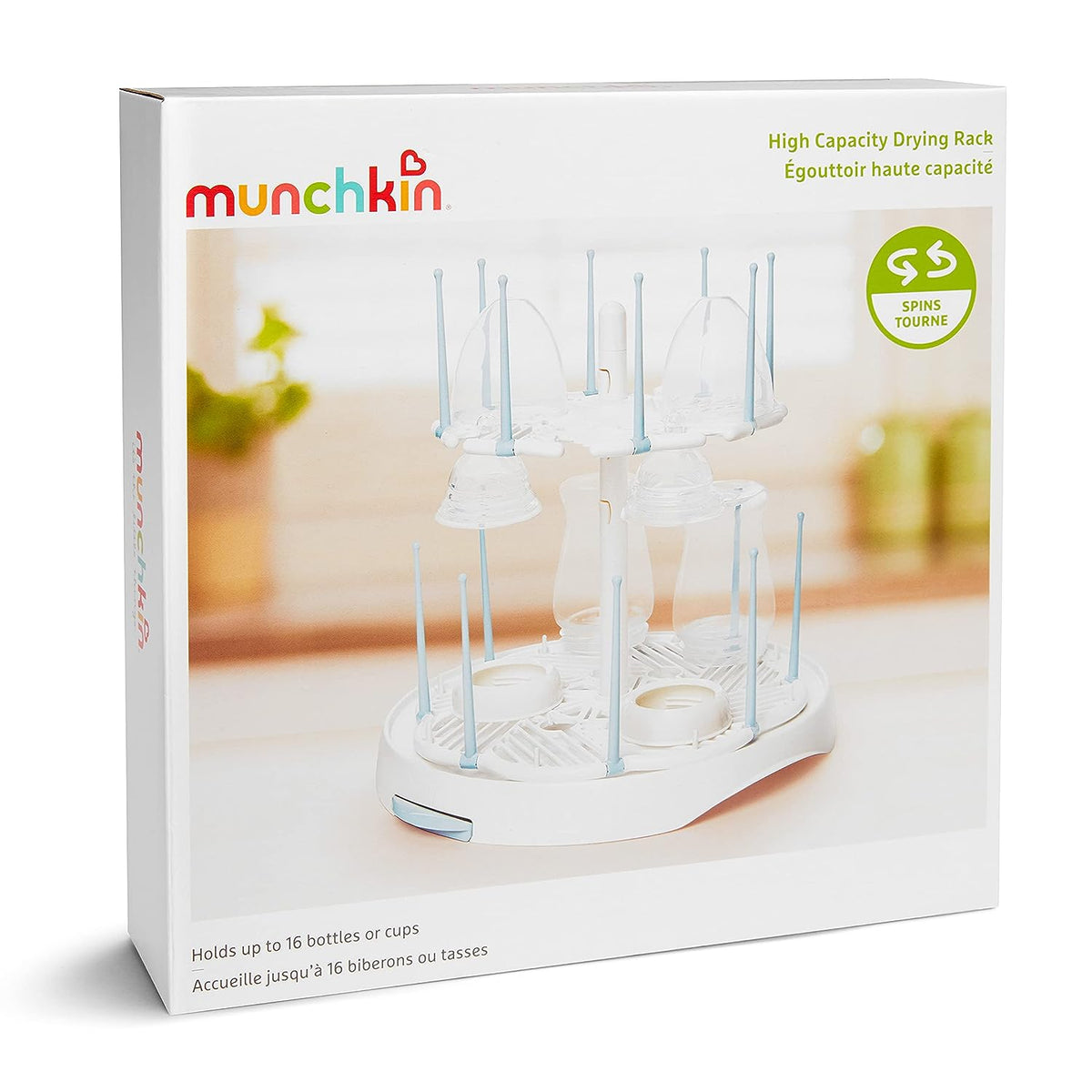 Munchkin High Capacity Drying Rack for Baby Bottles and Accessories, White