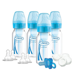 Dr. Brown's 14 Piece Options+ Slow Flow Preemie and Newborn Anti-Colic Bottle Set, Blue