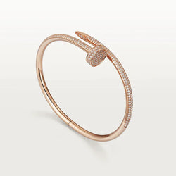 Nail Bracelet Women Rose gold Fine Jewelry AA CZ stone Steel