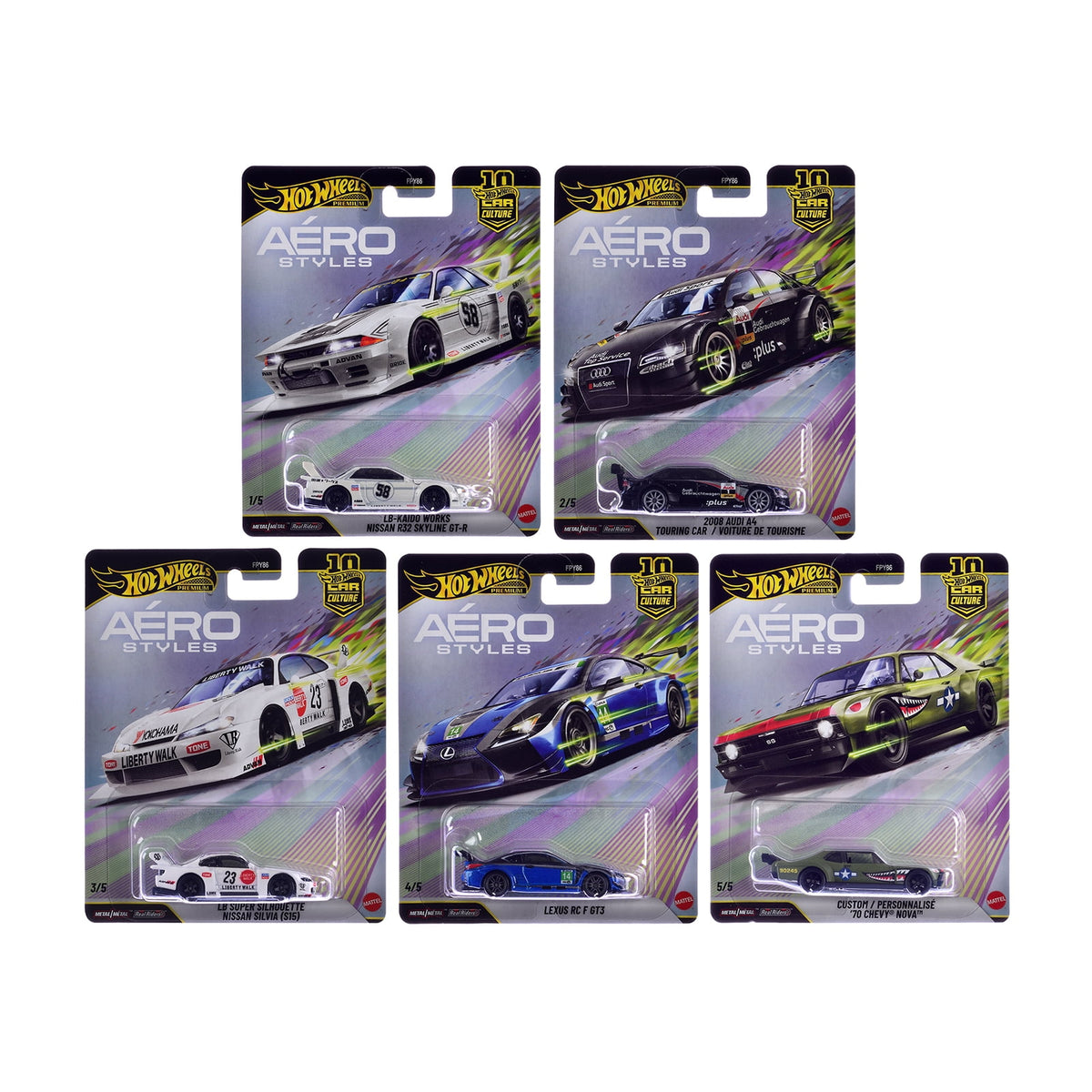 "Aero Styles" 5 piece Set "Car Culture 10th Anniversary" 2026 Series U