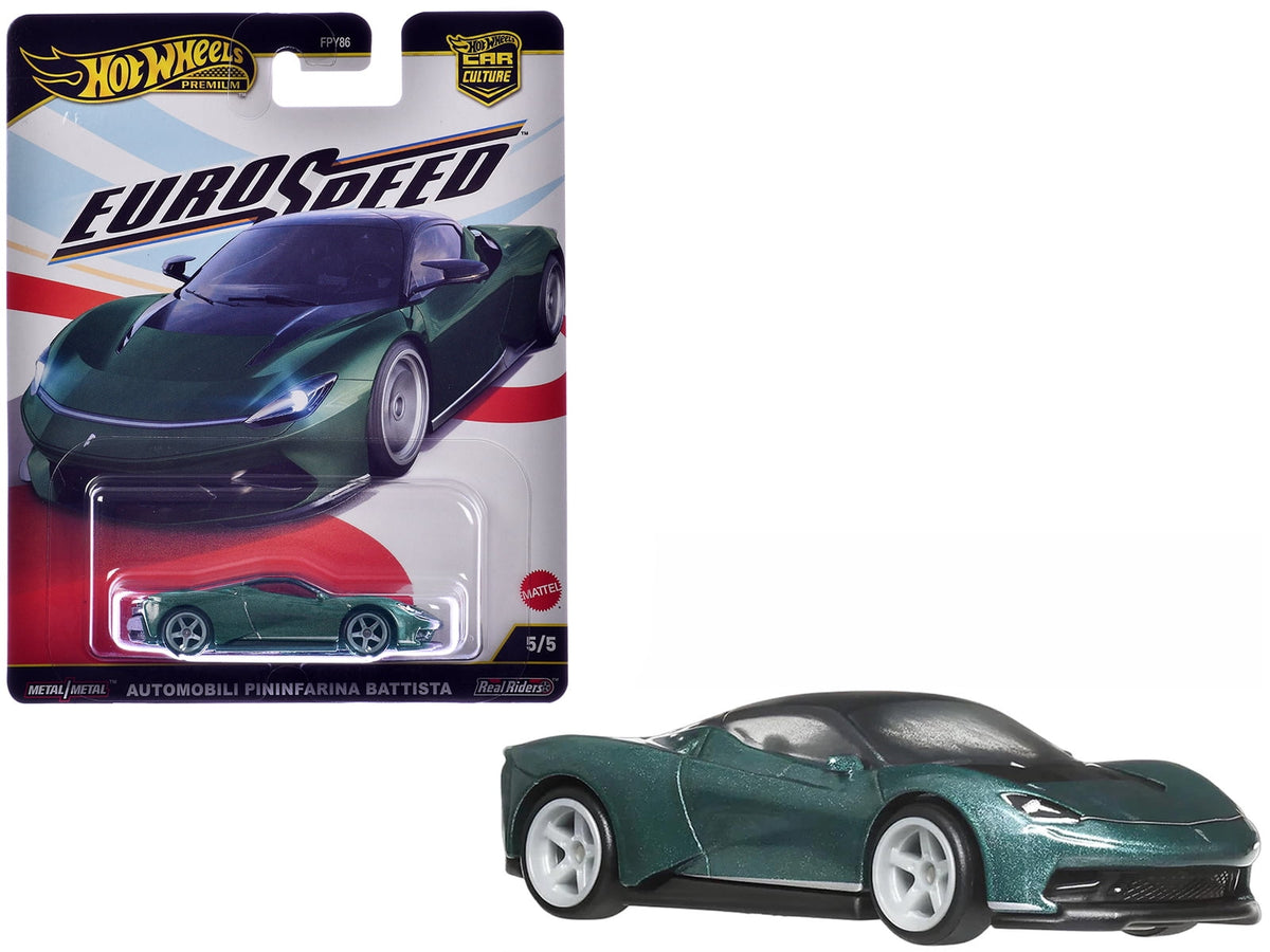 Hot Wheels Euro Speed Automobili Pininfarina Battista Green Metallic Diecast Car
