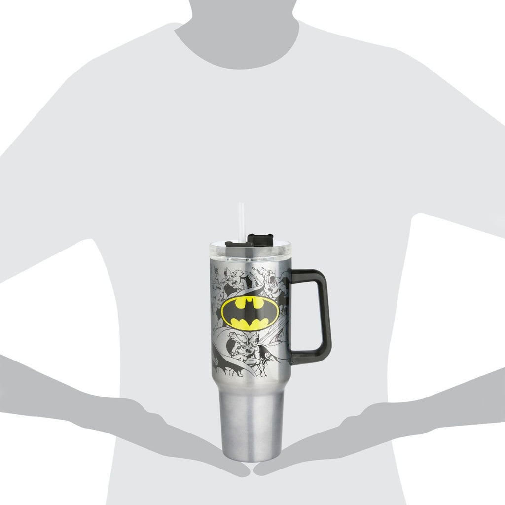 Batman Stainless Steel Double Wall Travel Mug with Straw and Handle, 4 –  MySippyCup.com