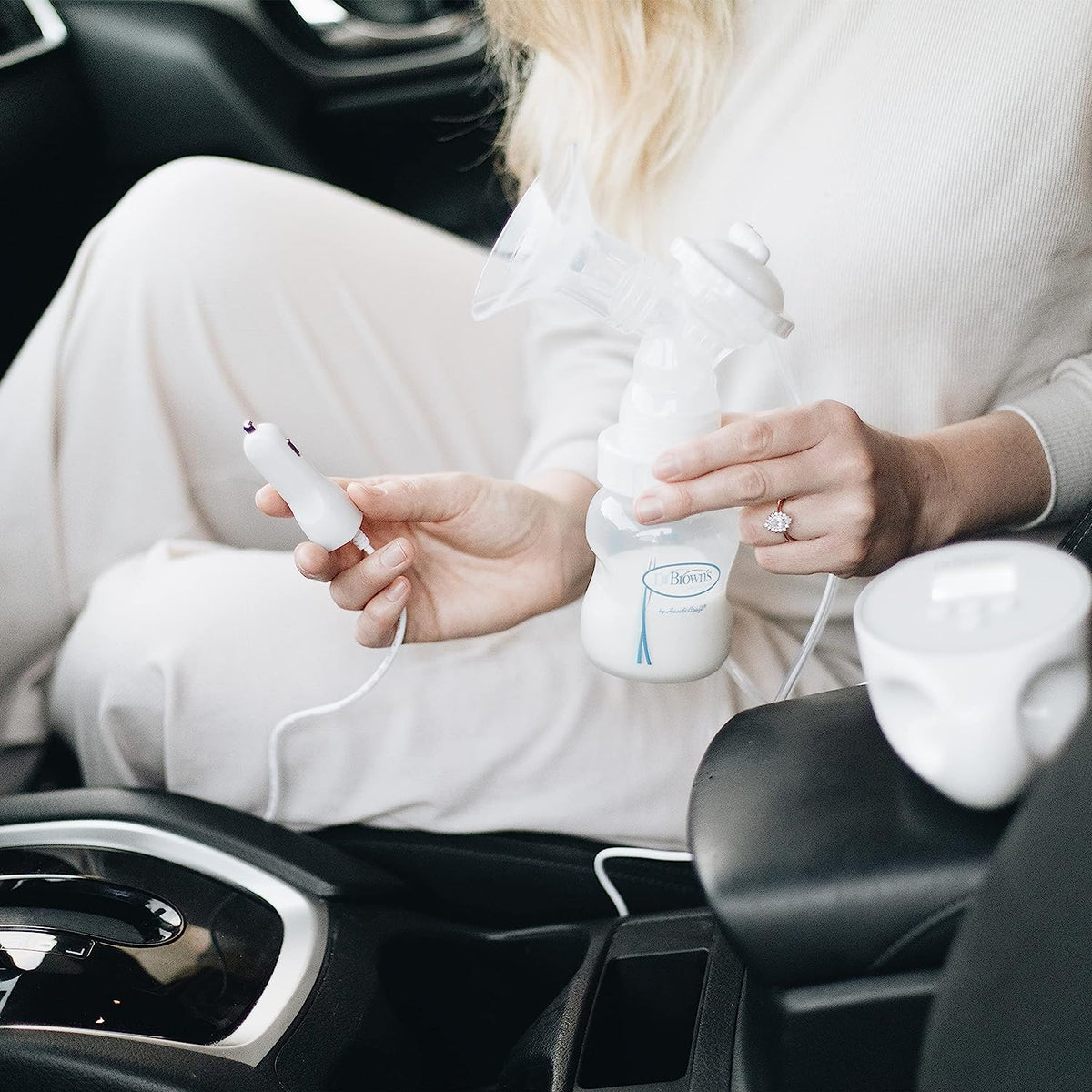Dr. Brown's Auto Adapter for Electric Breast Pump, White