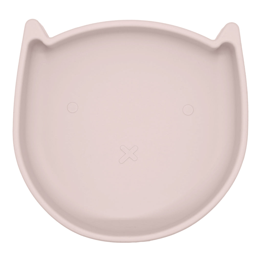 Kushies Silicone Suction Plate, Unbreakable, Microwave, Oven Safe, Pink Kitty