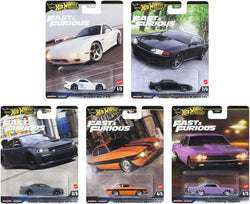 Hot Wheels Fast & Furious Die-Cast Cars Collection, 5-Pack Set, Mazda RX-7, Nissan Skyline GT-R, Dodge Charger, Alfa Romeo Giulia Sprint GTA, Chevy Impala
