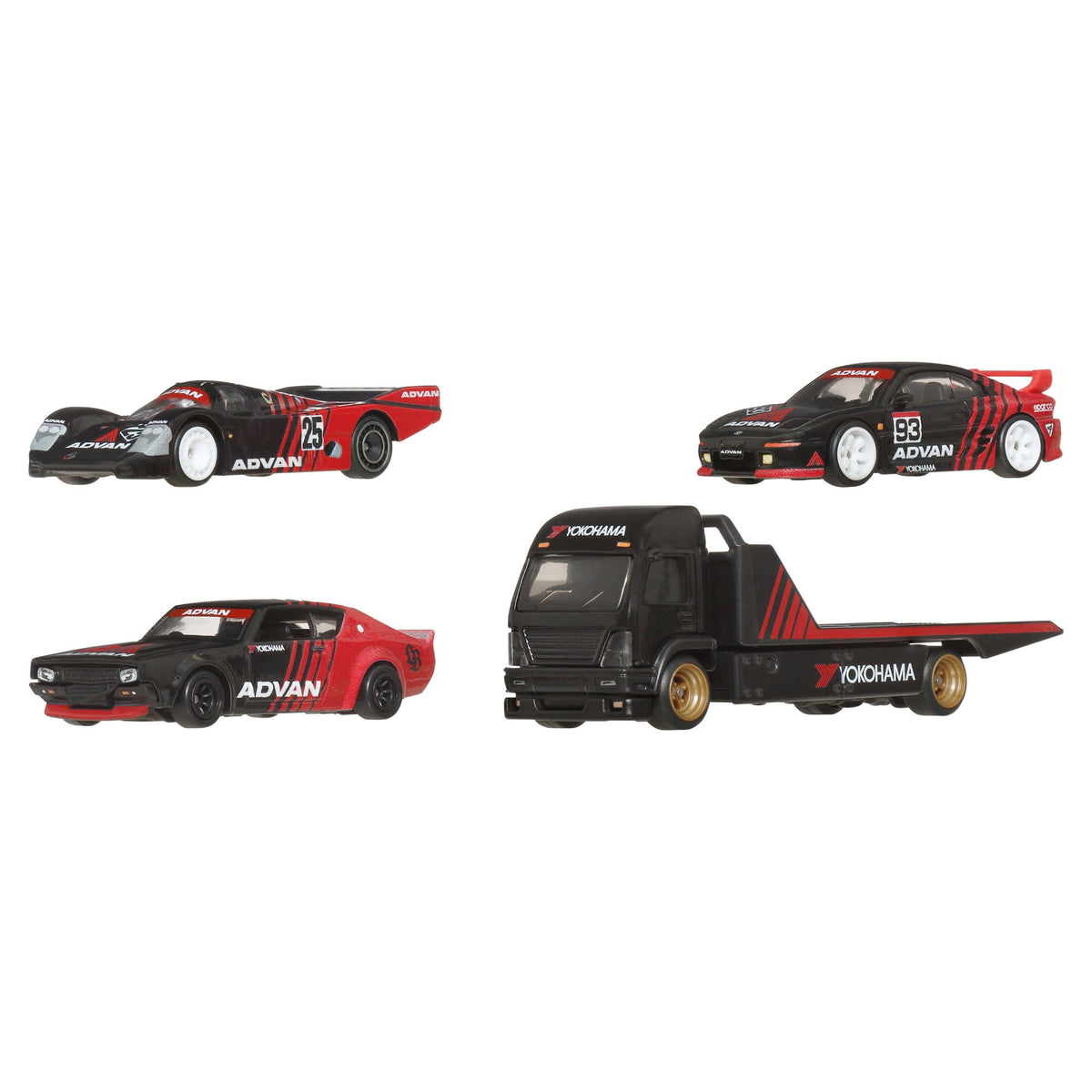 Hot Wheels Premium Collector Display Set, 3 Cars & 1 Transporter (Set JBM06)