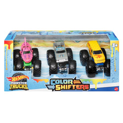 Hot Wheels Monster Trucks 1:64 Color Shifters 3-Pack, Toy Trucks For Kids