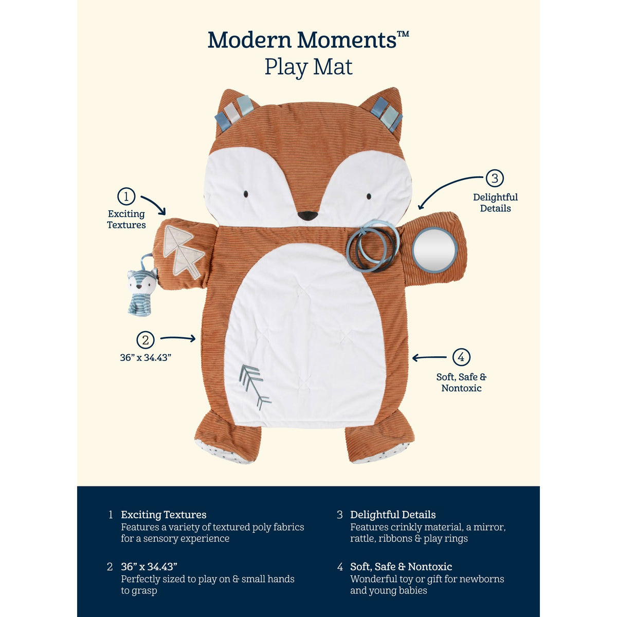 Modern Moments by Gerber Baby Boy Play Mat, Brown