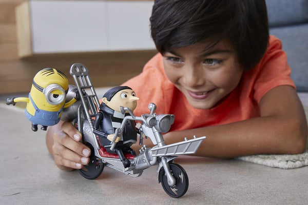 Minions Toy: The Rise of Gru Movie Moments Pedal Power Gru & Stewart with Bike