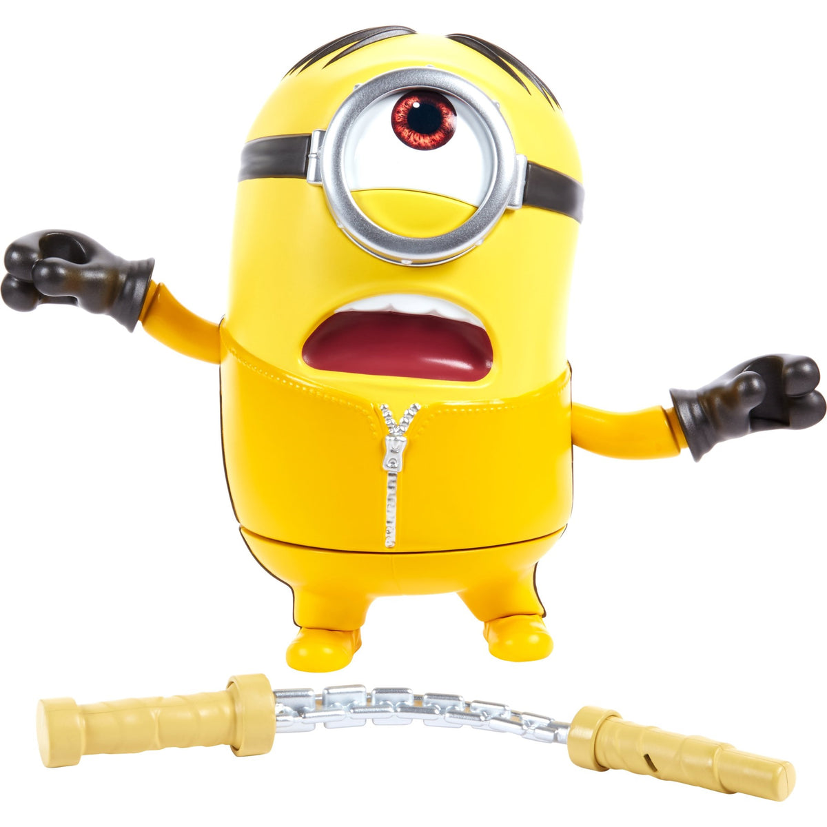 Minions Toy: Rise of Gru Action Figure, Mighty Minions Stuart with Sounds and Motion, 7-inch
