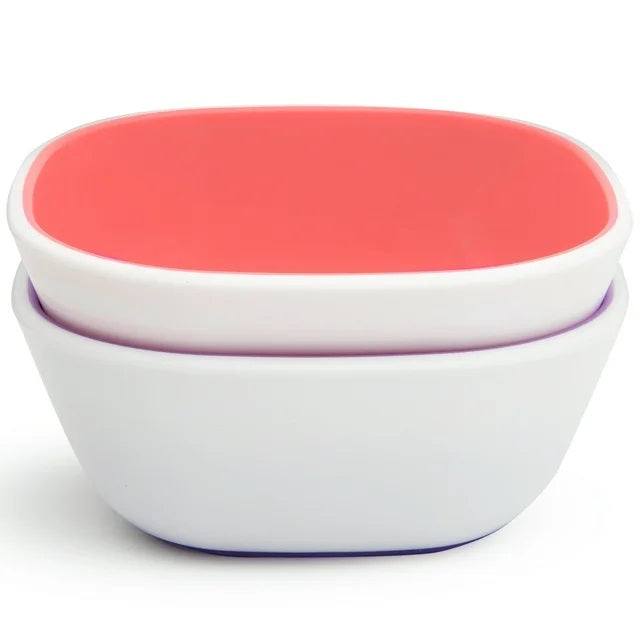Munchkin Toddler Splash Bowls, 2 Pack, Pink/Purple