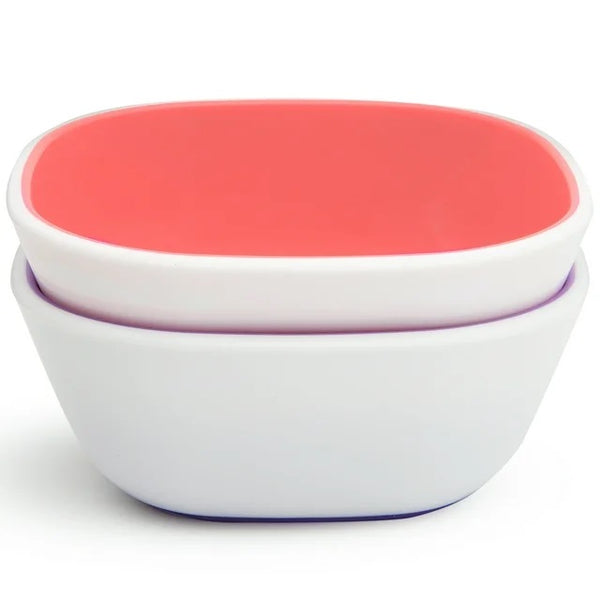 Munchkin Toddler Splash Bowls, 2 Piece, Pink/Purple