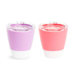 Munchkin Splash Toddler Cups & Lids, 2 Pack Pink/Purple