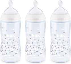 NUK Smooth Flow Anti Colic Baby Bottle, Dots, 10 oz, 3 Pack
