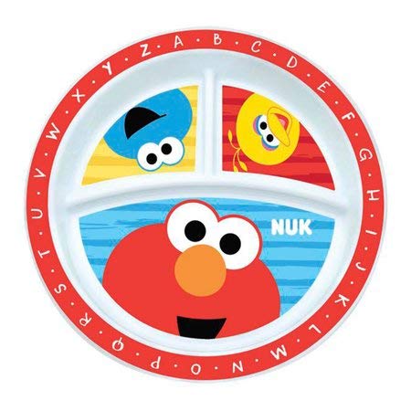 NUK Sesame Street Plate with NUK Sesame Street Dinnerware Utensil Set