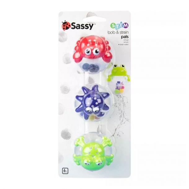 Sassy Bath Toy Bob & Strain Pals 3 Pack