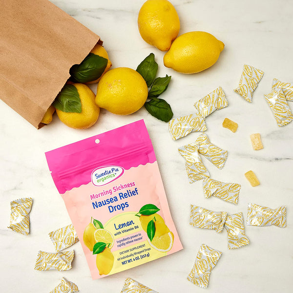 Sweetie Pie Organics Morning Sickness Nausea Relief Drops, Lemon, 4 oz, 4 Pack