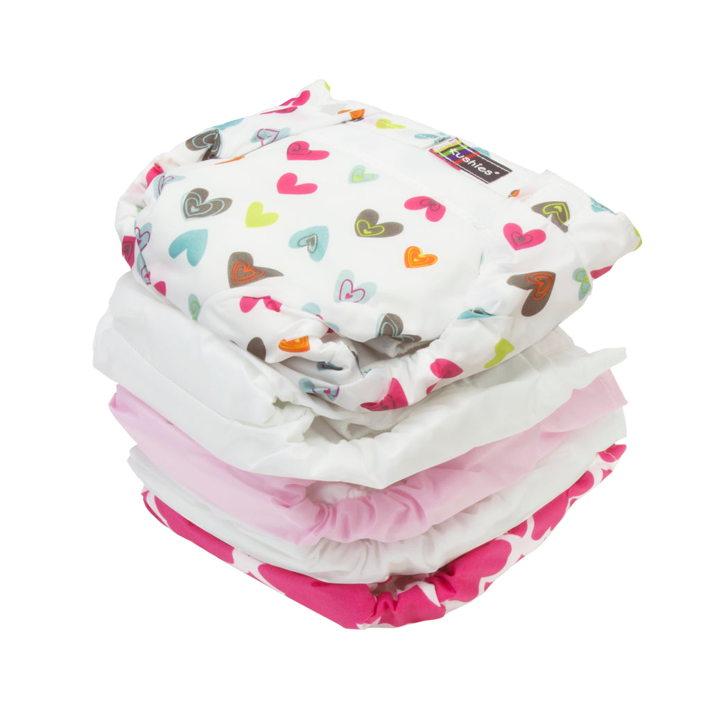 Kushies Ultra Lite Reusable Diapers, 5 Pack, Girls