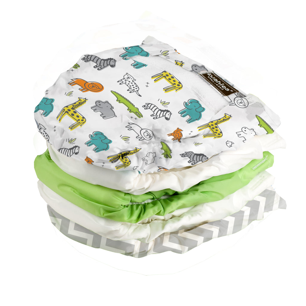 Kushies Ultra Lite Reusable Diapers, 5 Pack, Neutral