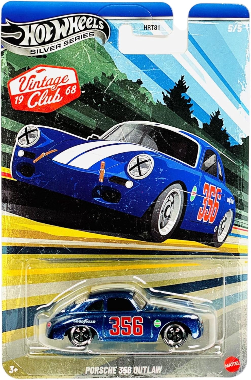 Hot Wheels Vintage Club '68 Silver Series Die-Cast Cars Set, 5-Pack, A