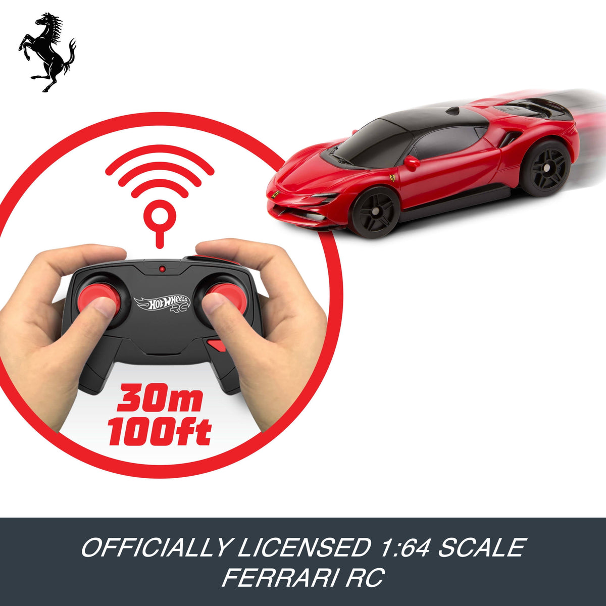 Hot Wheels RC 1:64 Ferrari SF90 Stradale Assetto Fiorano Battery-Powered Remote-Control Car - view 5
