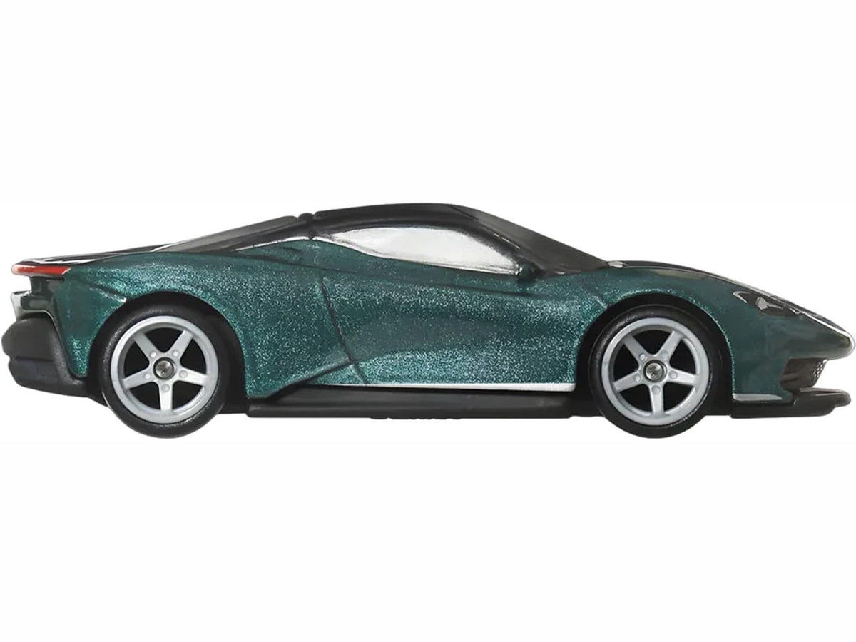 Automobili Pininfarina Battista Green Metallic with Black Top "Euro Speed" Series Diecast Model Car by Hot Wheels - view 2