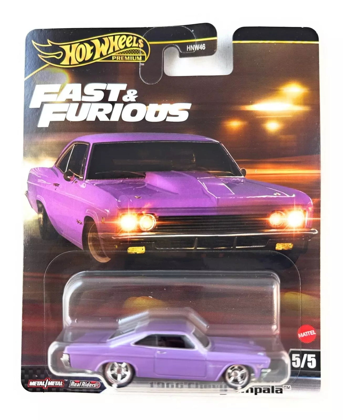 Hot Wheels Fast & Furious Die-Cast Cars Collection, 5 Pack Set, Mazda RX-7, Nissan Skyline GT-R, Dodge Charger, Alfa Romeo Giulia Sprint GTA, Chevy Impala