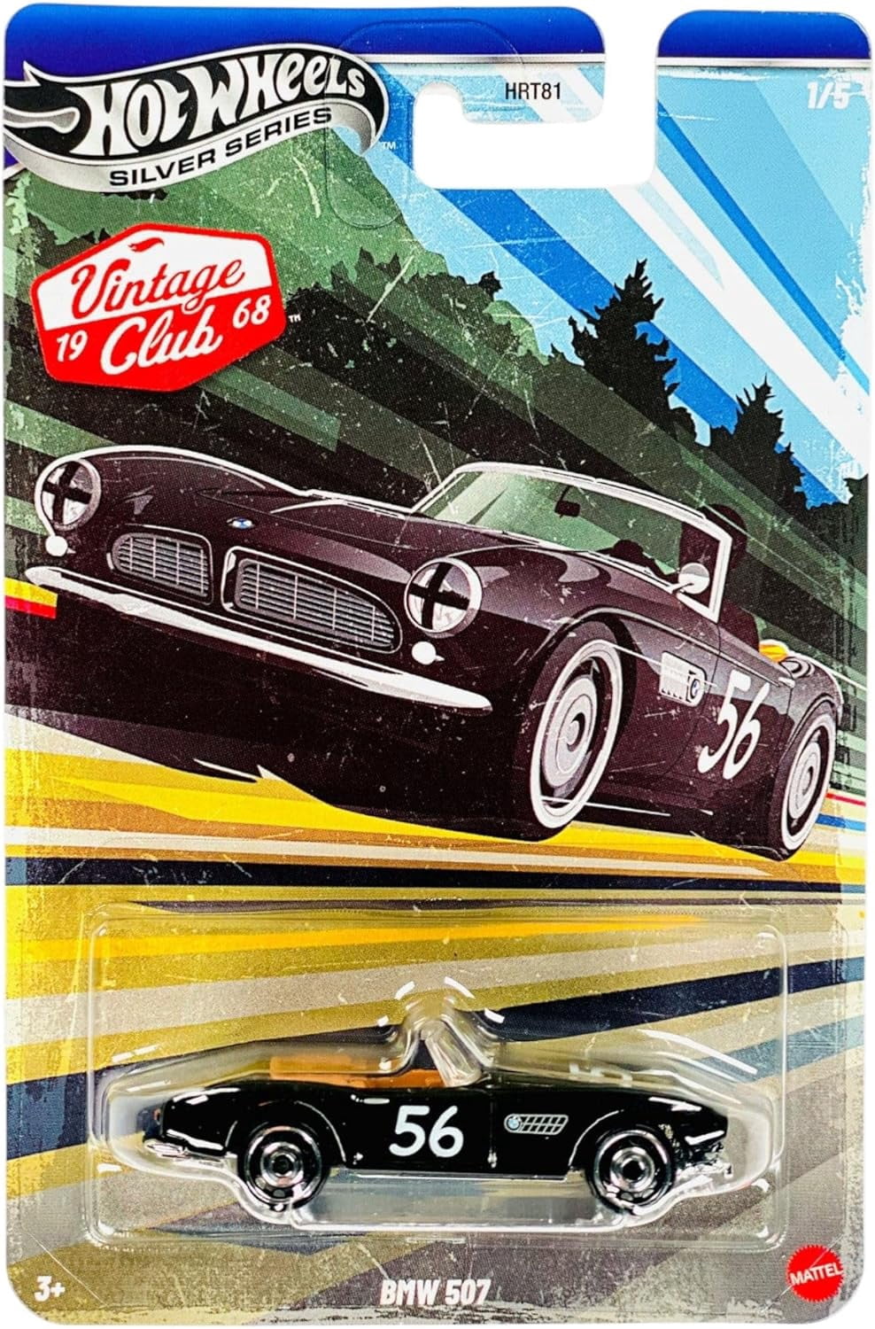 Hot Wheels Vintage Club '68 Silver Series Die-Cast Cars Set, 5-Pack, A