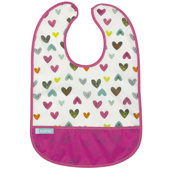 Kushies Cleanbib 3 Pack Girl Pink heart Flowers - view 2