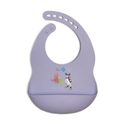 Kushies Soft Silicone Waterproof Bib with catch all pocket, Purple