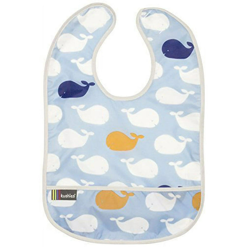 Kushies Cleanbib 3 Pack Boy Blue whale Bear
