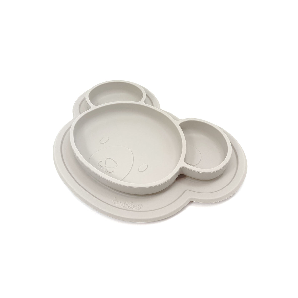 Kushies Silicone Divided Suction Plate, Unbreakable, Microwave Safe, Brown Bear - view 4