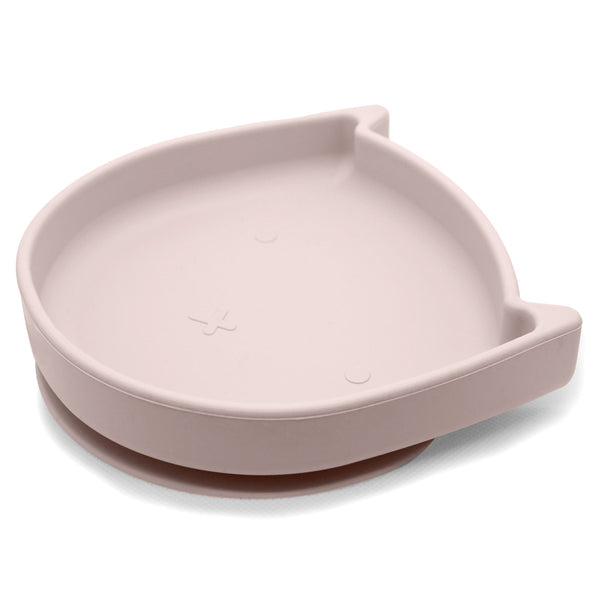 Kushies Silicone Suction Plate, Unbreakable, Microwave, Oven Safe, Pink Kitty - view 2