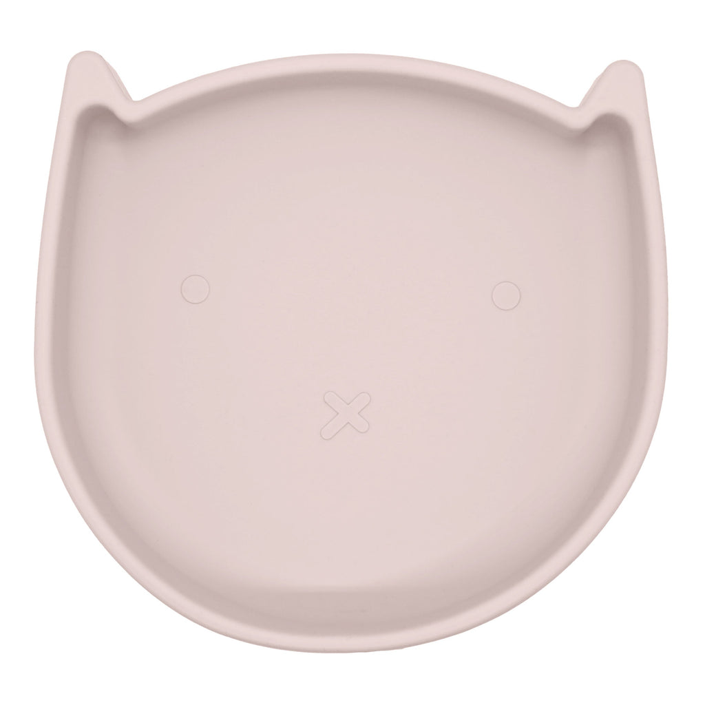 Kushies Silicone Suction Plate, Unbreakable, Microwave, Oven Safe, Pink Kitty