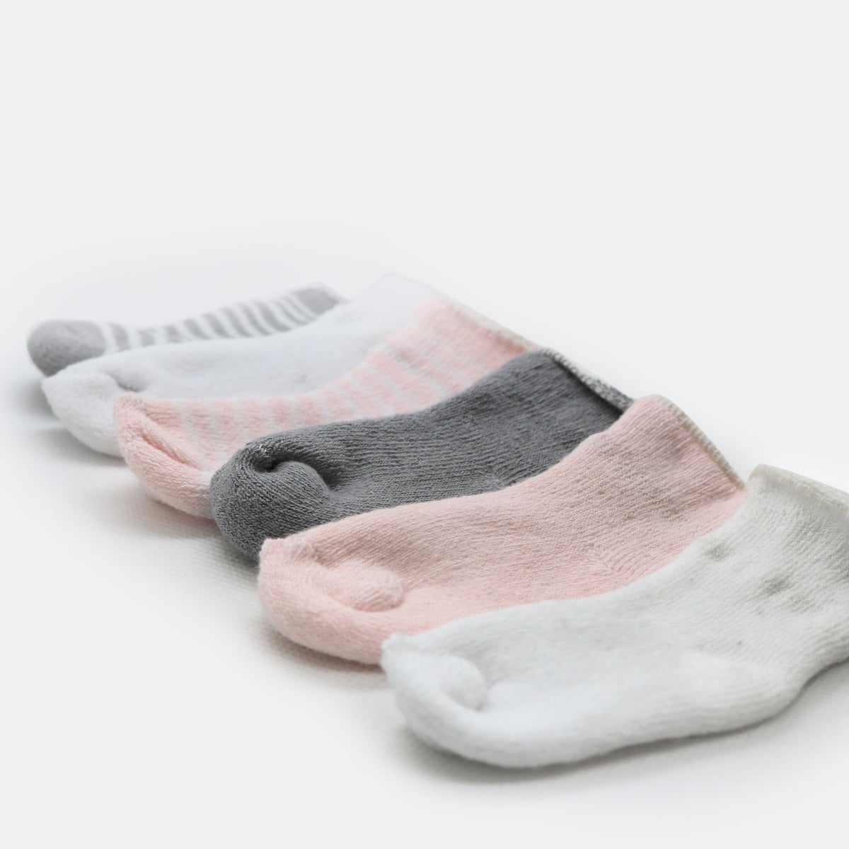 Kushies Newborn Terry Socks, 6 pack, Pink - view 4