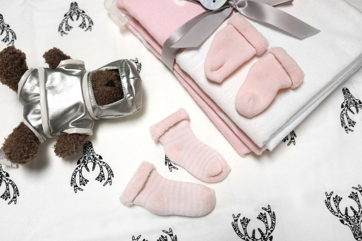 Kushies Newborn Terry Socks, 6 pack, Pink - view 2