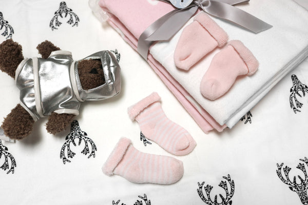 Kushies Newborn Terry Socks, 6 pack, Pink - view 2