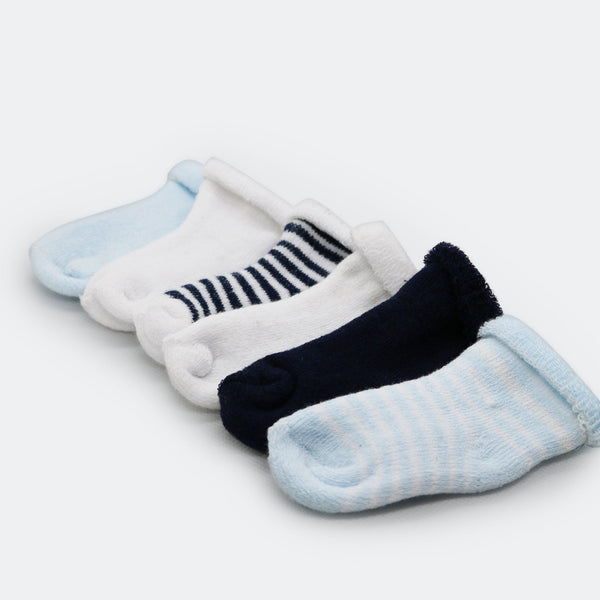 Kushies Newborn Terry Socks, 6 pack, Blue - view 2