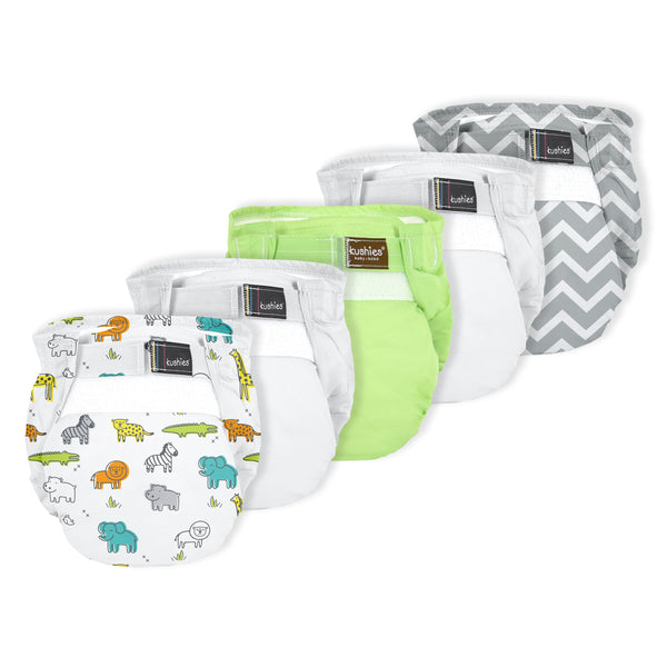 Kushies Ultra Lite Reusable Diapers, 5 Pack, Neutral - view 2